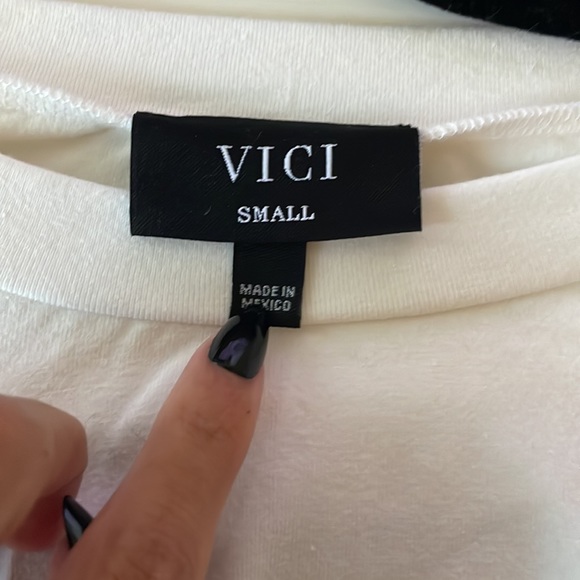 Charlize Cotton White Cropped Tee - Picture 4 of 5